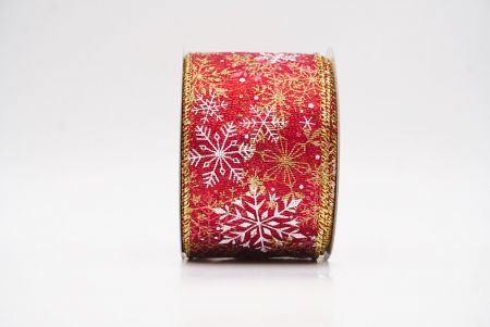 Rubrum - Aurum Glitterans Nativitatis Nives Flocculi Filum Ribbons_KF9980G-7