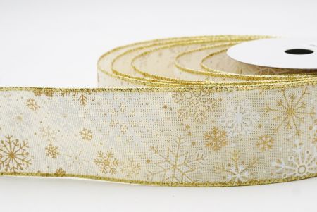 Crema Glitterans Nativitatis Nives Flocculi Filum Ribbons_KF9981G-2