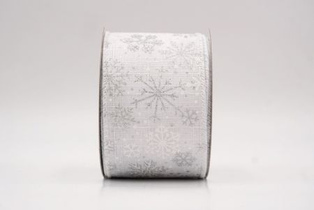 White_Glitter Christmas Snowflake Wired Ribbon_KF9982GC-1-1