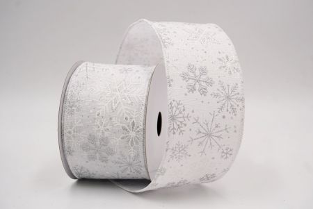 White_Glitter Christmas Snowflake Wired Ribbon_KF9982GC-1-1