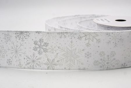 White_Glitter Christmas Snowflake Wired Ribbon_KF9982GC-1-1