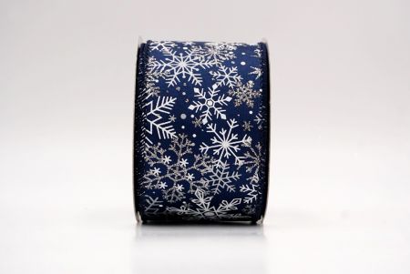 Navy Blue_Glitter Christmas Snowflake Wired Ribbon_KF9983GC-4-4