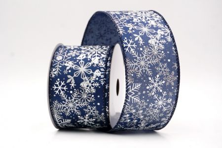 Navy Blue_Glitter Christmas Snowflake Wired Ribbon_KF9983GC-4-4