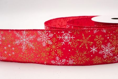 Red_Glitter Christmas Snowflake Wired Ribbon_KF9983GC-7-7