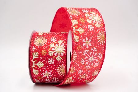 Red_Glitter Christmas Snowflake Wired Ribbon_KF9987GC-7-7