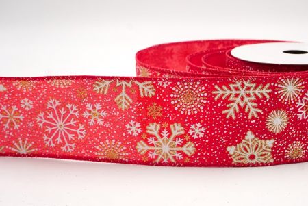 Red_Glitter Christmas Snowflake Wired Ribbon_KF9987GC-7-7