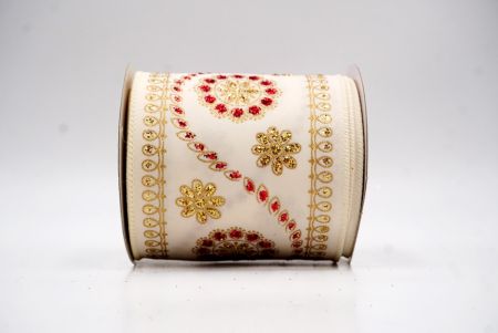 Crema Glitter Floralis Embroideria Nativitatis Filum Lorum_KF9990GC-2-2_1