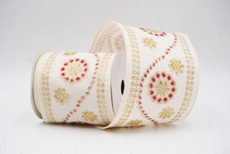 Crema Glitter Floralis Embroideria Nativitatis Filum Lorum_KF9990GC-2-2_2