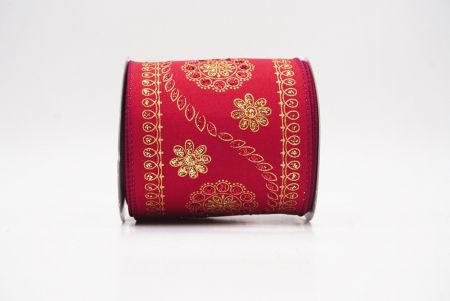 Burgundium Glitter Floralis Embroideria Nativitatis Filum Lorum_KF9991GC-8-8_1