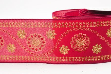 Burgundium Glitter Floralis Embroideria Nativitatis Filum Lorum_KF9991GC-8-8_4