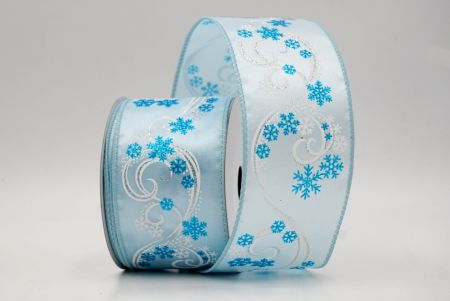 Powder Blue_Glitter Swirl and Snowflake Christmas Wired Ribbon_KF9993GC-12-12