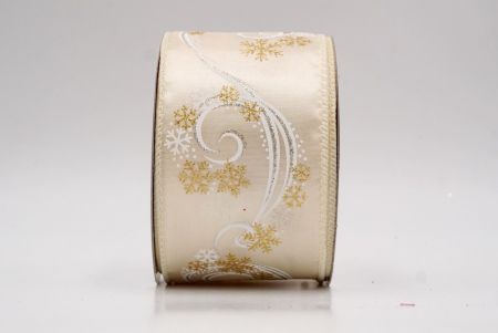 Cream_Glitter Swirl and Snowflake Christmas Wired Ribbon_KF9993GC-2-2