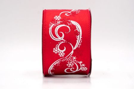 Red_Glitter Swirl and Snowflake Christmas Wired Ribbon_KF9993GC-7-7