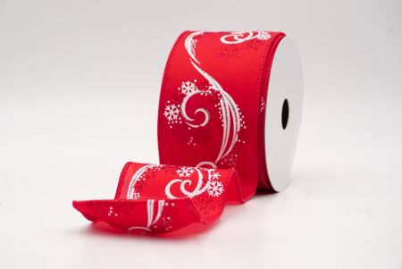 Red_Glitter Swirl and Snowflake Christmas Wired Ribbon_KF9993GC-7-7