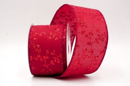 Burgundy_Holiday Sparkle Red Berry Wired Ribbon_KW0003GC-8-8