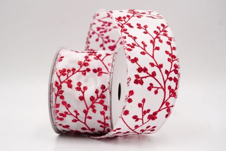 White_Holiday Sparkle Red Berry Wired Ribbon_KW0005GC-1-1