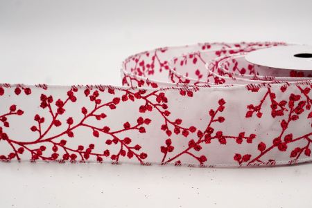 White_Holiday Sparkle Red Berry Wired Ribbon_KW0005GC-1-1