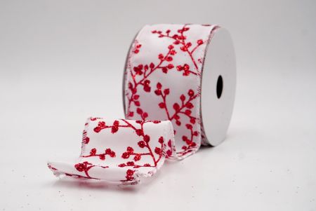 White_Holiday Sparkle Red Berry Wired Ribbon_KW0005GC-1-1