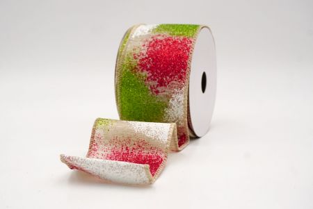 Khaki_Glitter Splash Wired Ribbon_KW0010GC-13-183