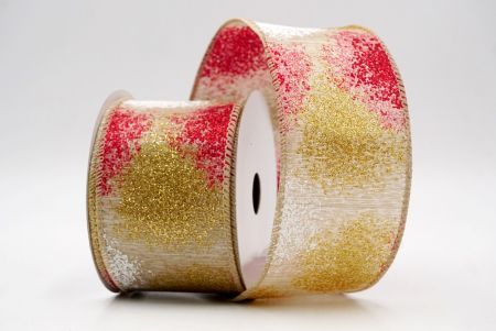 Khaki_Glitter Splash Wired Ribbon_KW0010GC-13G-183