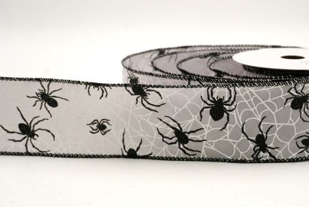 ग्रे_हैलोवीन ग्लिटर स्पाइडर और वेब वायर्ड रिबन_KW0012GC-50-53