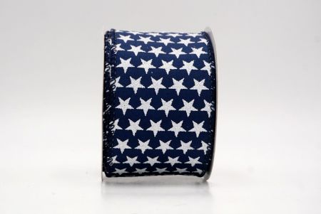 Navy Blue_Holiday Sparkle Star Wired Ribbon_KW0013GC-4-4
