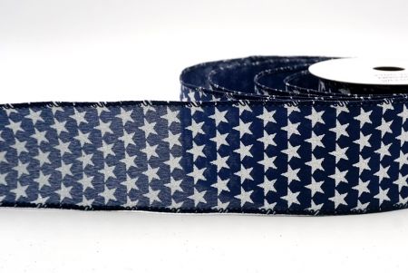 Navy Blue_Holiday Sparkle Star Wired Ribbon_KW0013GC-4-4