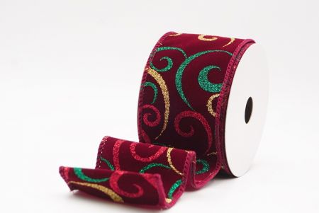 Burgundicum Glitter Nativitatis Volutatio Consilium Filum Rhabarbarum_KW0014GC-8-8