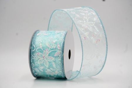 Cinta Botánica de Lujo con Brillo en Azul Claro_KW0021GC-12-12