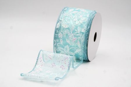 Cinta Botánica de Lujo con Brillo en Azul Claro_KW0021GC-12-12
