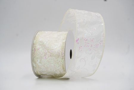 Cinta Botánica de Lujo con Brillo en Crema_KW0021GC-2-2