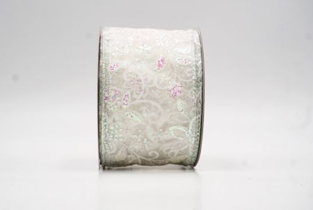 Cinta Botánica de Lujo con Brillo en Blanco_KW0021GN-1