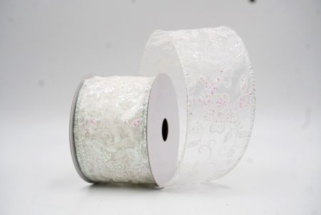 Cinta Botánica de Lujo con Brillo en Blanco_KW0021GN-1