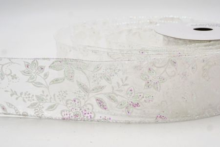 Cinta Botánica de Lujo con Brillo en Blanco_KW0021GN-1