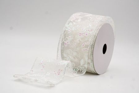 Cinta Botánica de Lujo con Brillo en Blanco_KW0021GN-1