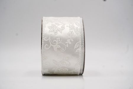 Cinta de Alambre Botánica Brillante Luxe de Satén Blanca_KW0023GC-1-1