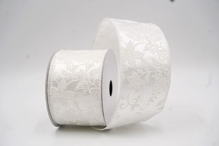 Cinta de Alambre Botánica Brillante Luxe de Satén Blanca_KW0023GC-1-1
