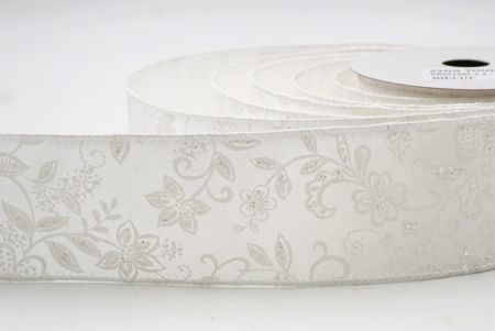 Cinta de Alambre Botánica Brillante Luxe de Satén Blanca_KW0023GC-1-1