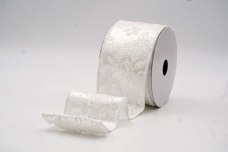 Cinta de Alambre Botánica Brillante Luxe de Satén Blanca_KW0023GC-1-1