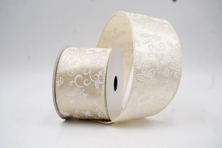 Cinta de Alambre Botánica Brillante Luxe de Satén Crema_KW0023GC-2-2