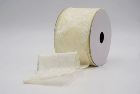 Cinta de alambre de enredadera de rosas con brillo crema_KW0026GC-2-2
