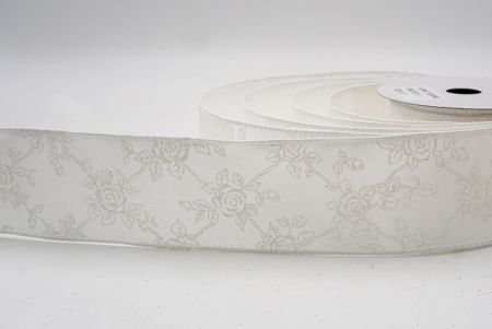 Cinta de alambre de enredadera de rosas con brillo blanco_KW0027GC-1-1