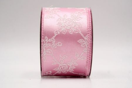 Cinta de alambre de enredadera de rosas con brillo rosa_KW0027GC-5-5