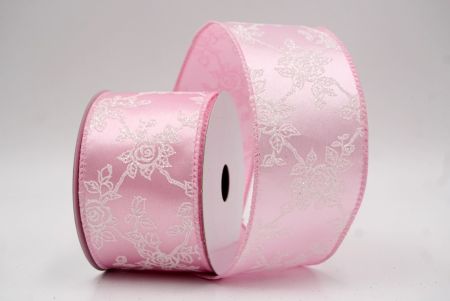 Cinta de alambre de enredadera de rosas con brillo rosa_KW0027GC-5-5