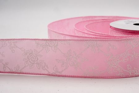 Cinta de alambre de enredadera de rosas con brillo rosa_KW0027GC-5-5