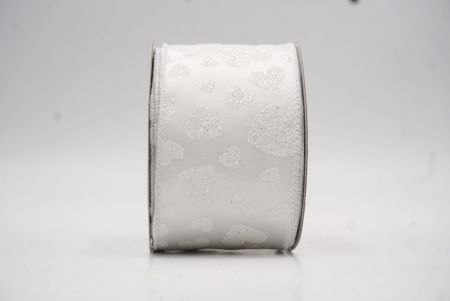 Cinta de alambre con brillo en forma de corazón blanca para el Día de San Valentín_KW0029GC-1-1