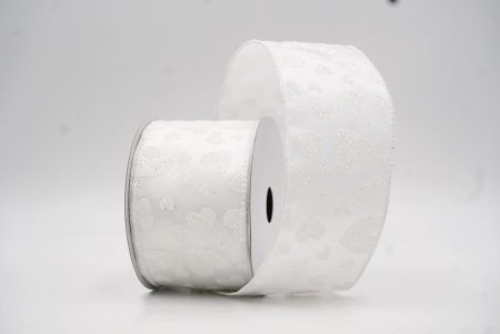 Cinta de alambre con brillo en forma de corazón blanca para el Día de San Valentín_KW0029GC-1-1