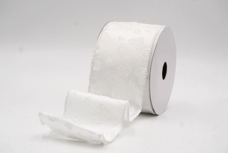 Cinta de alambre con brillo en forma de corazón blanca para el Día de San Valentín_KW0029GC-1-1