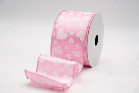 Cinta de alambre con brillo en forma de corazón rosa para el Día de San Valentín_KW0029GC-5-5