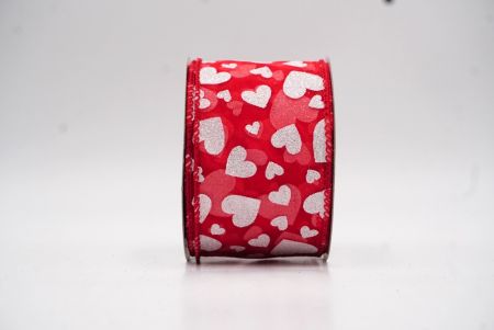 Cinta de alambre con brillo en forma de corazón roja - blanca para el Día de San Valentín_KW0031GC-7N-7